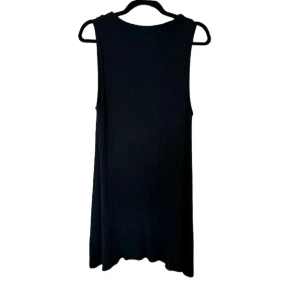 American Eagle Women’s Black Sleeveless Ribbed Dress with Keyhole Back Sz M GUC